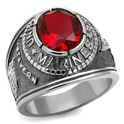 TK414703 - High polished (no plating) Stainless Steel Ring with Synthetic Synthetic Glass in Siam-0