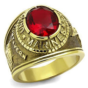 TK414703G - IP Gold(Ion Plating) Stainless Steel Ring with Synthetic Synthetic Glass in Siam-0
