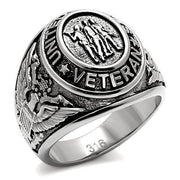TK414704 - High polished (no plating) Stainless Steel Ring with Epoxy  in Jet-0