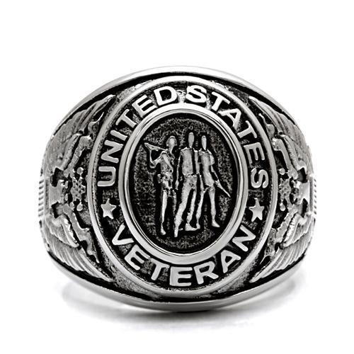 TK414704 - High polished (no plating) Stainless Steel Ring with Epoxy  in Jet-2