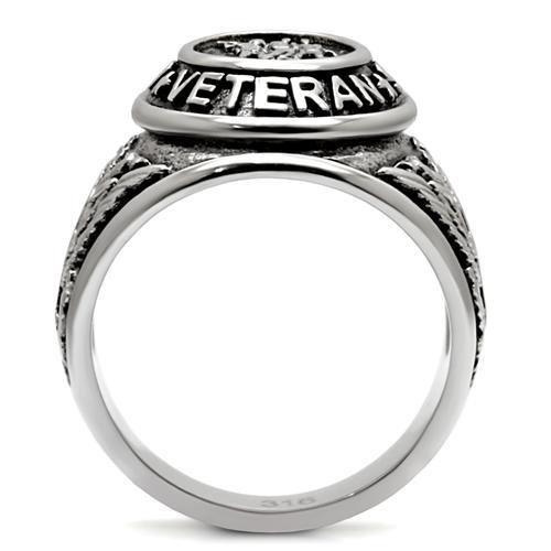 TK414704 - High polished (no plating) Stainless Steel Ring with Epoxy  in Jet-3