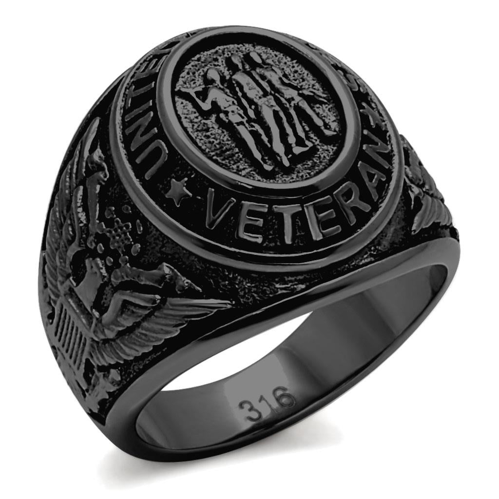 TK414704J - IP Black(Ion Plating) Stainless Steel Ring with Epoxy  in Jet-0
