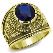 TK414707G - IP Gold(Ion Plating) Stainless Steel Ring with Synthetic Synthetic Glass in Montana-0