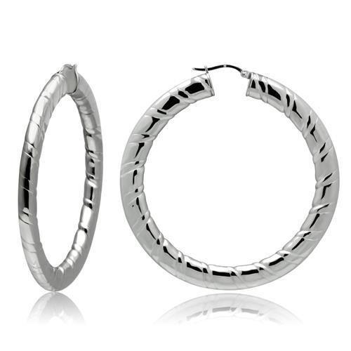 TK415 - High polished (no plating) Stainless Steel Earrings with No Stone-0