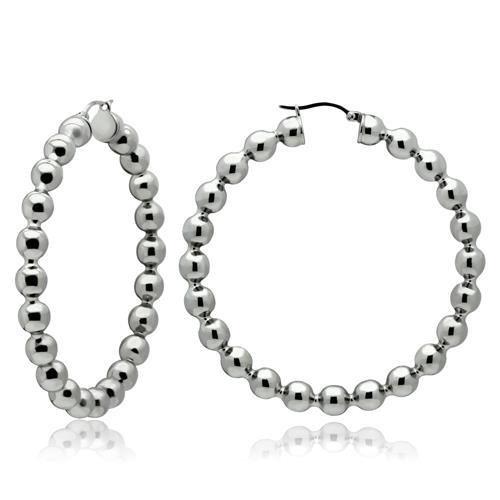 TK421 - High polished (no plating) Stainless Steel Earrings with No Stone-0