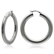 TK422 - High polished (no plating) Stainless Steel Earrings with No Stone-0