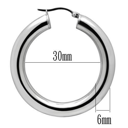 TK424 - High polished (no plating) Stainless Steel Earrings with No Stone-2