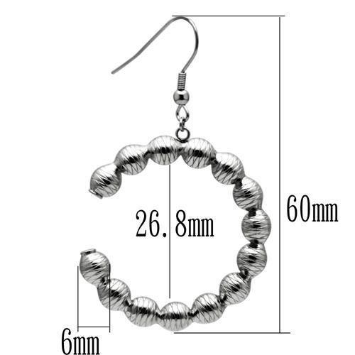 TK429 - High polished (no plating) Stainless Steel Earrings with No Stone-2