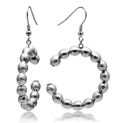 TK429 - High polished (no plating) Stainless Steel Earrings with No Stone-0
