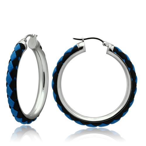TK432 - High polished (no plating) Stainless Steel Earrings with No Stone-0