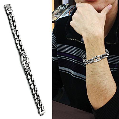 TK435 - High polished (no plating) Stainless Steel Bracelet with No Stone-1