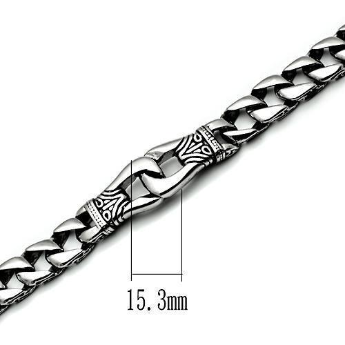 TK435 - High polished (no plating) Stainless Steel Bracelet with No Stone-2