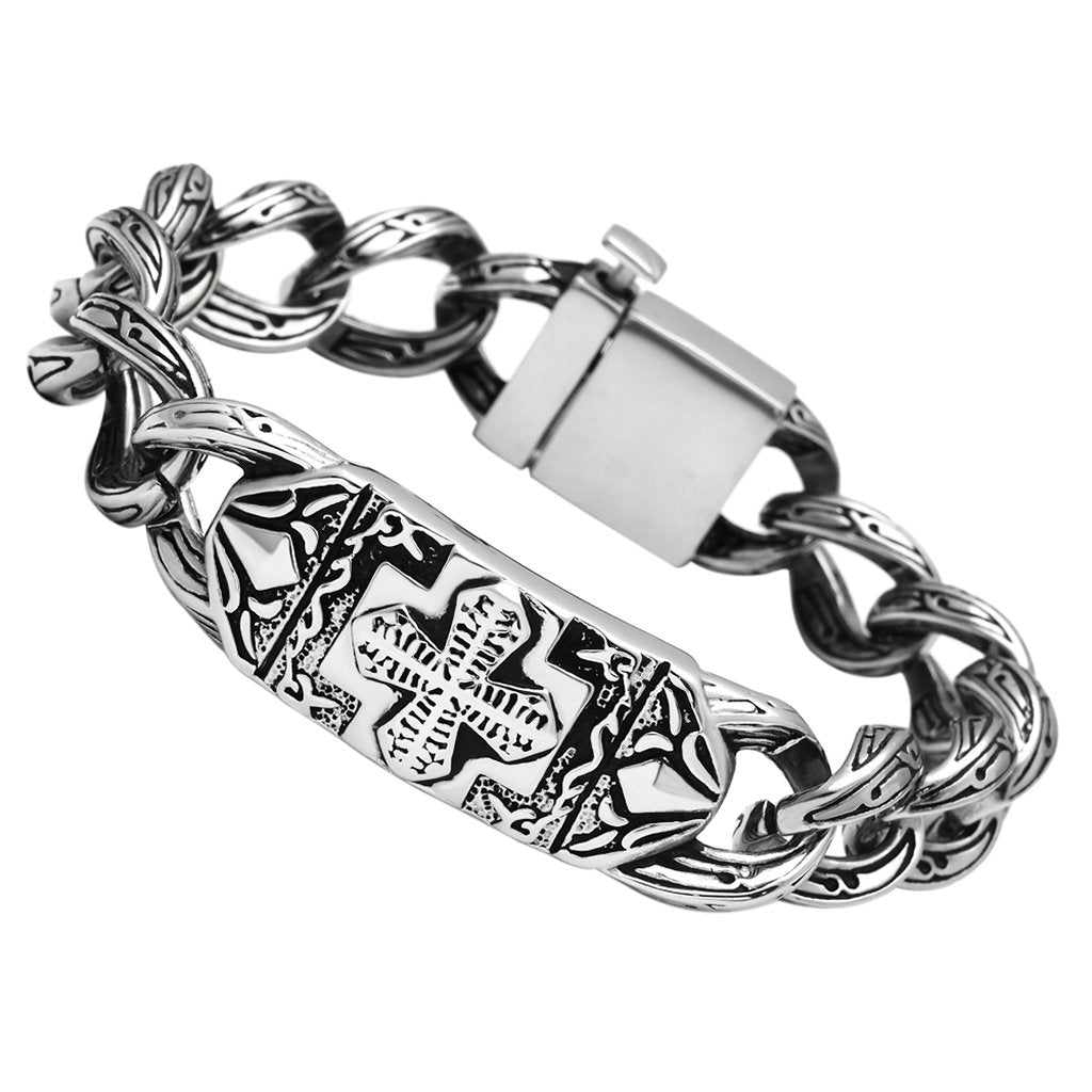 TK437 - High polished (no plating) Stainless Steel Bracelet with No Stone-0