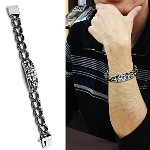 TK437 - High polished (no plating) Stainless Steel Bracelet with No Stone-1
