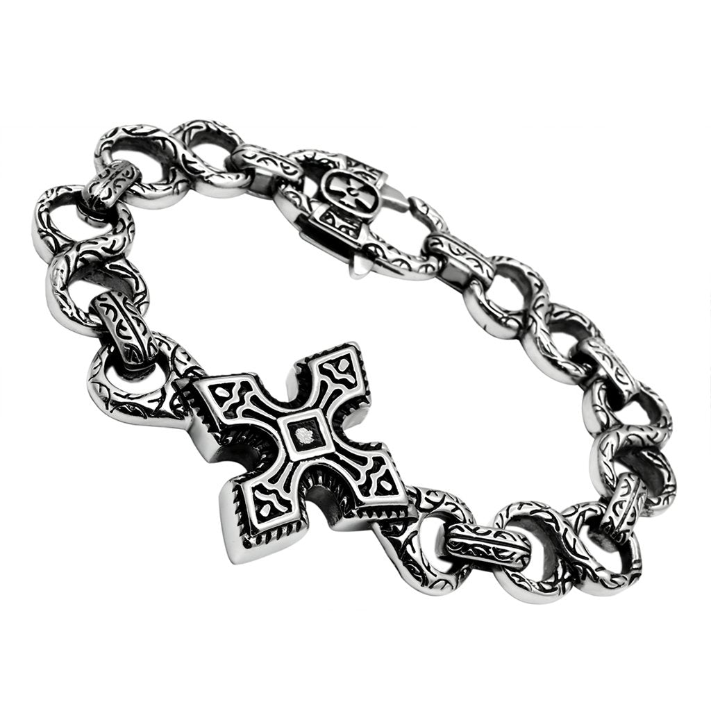 TK439 - High polished (no plating) Stainless Steel Bracelet with No Stone-0