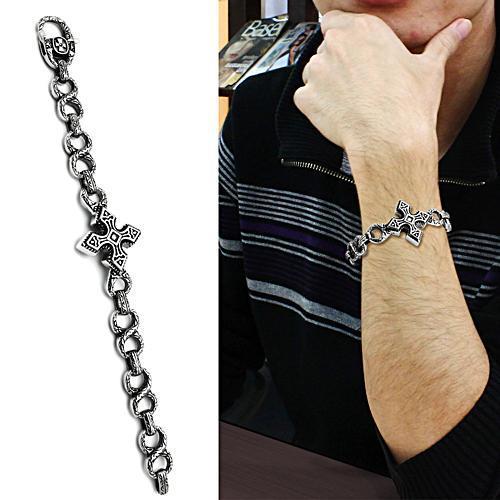 TK439 - High polished (no plating) Stainless Steel Bracelet with No Stone-1