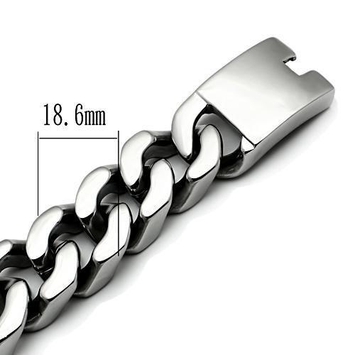TK442 - High polished (no plating) Stainless Steel Bracelet with No Stone-2