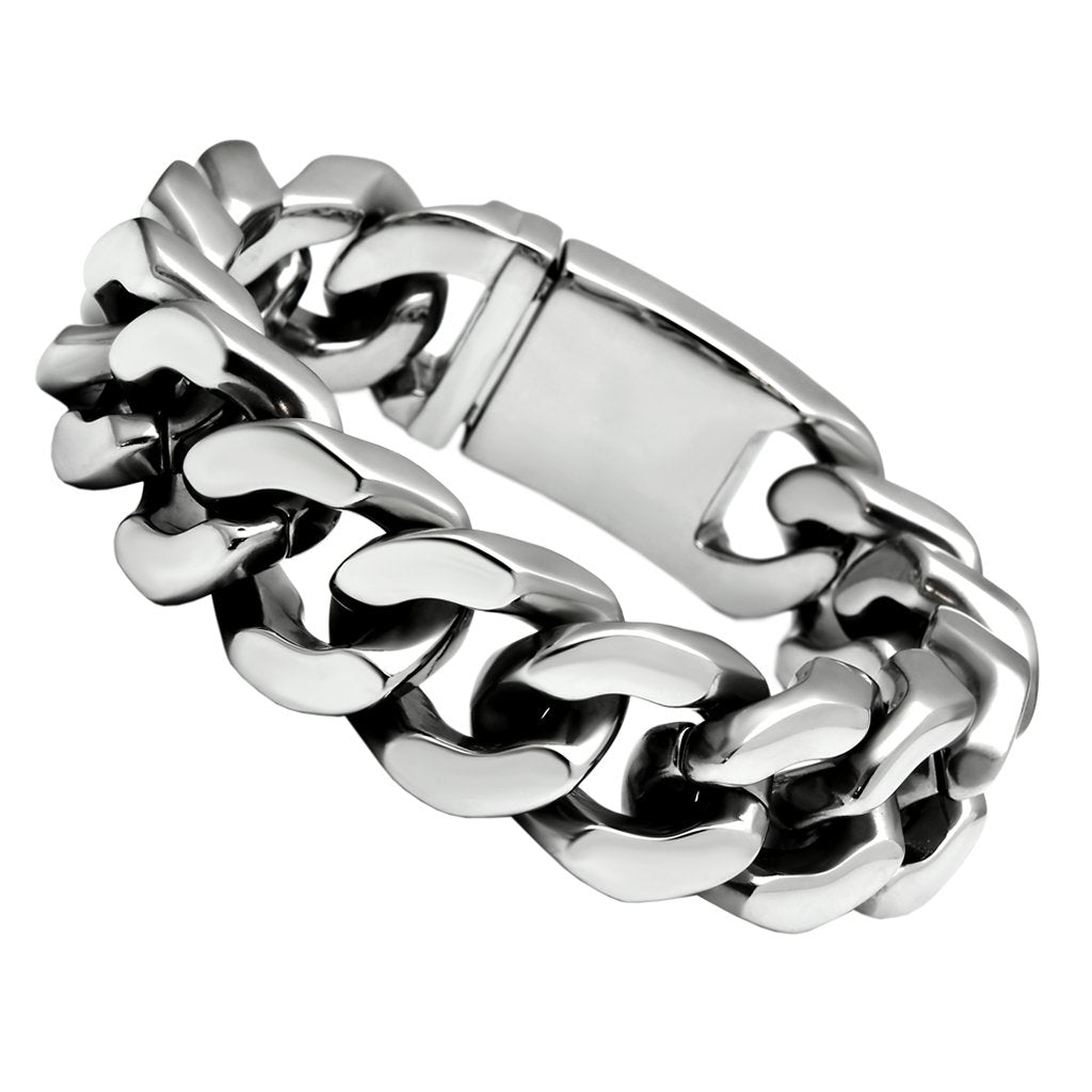 TK442 - High polished (no plating) Stainless Steel Bracelet with No Stone-0