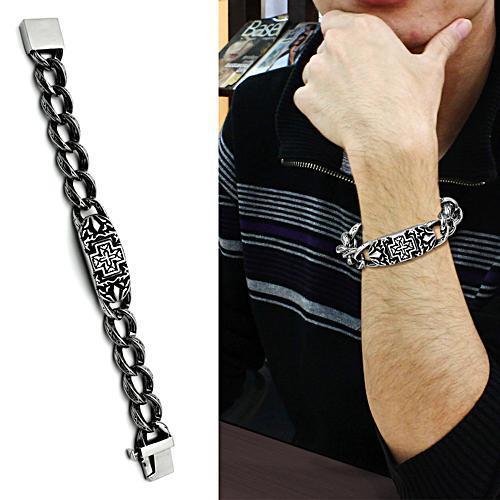 TK443 - High polished (no plating) Stainless Steel Bracelet with No Stone-1