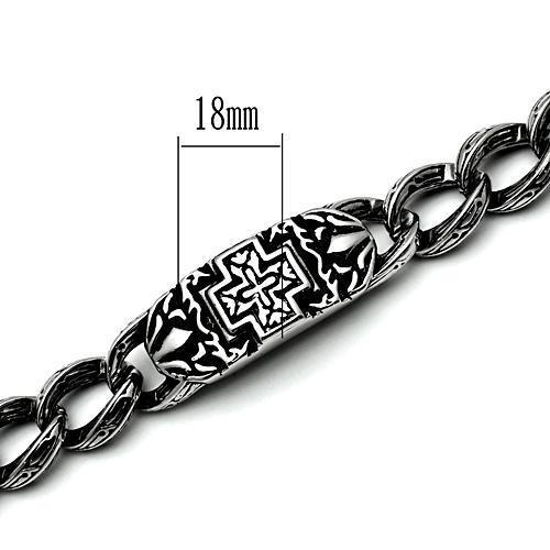 TK443 - High polished (no plating) Stainless Steel Bracelet with No Stone-2