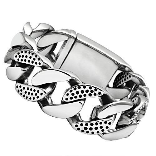 TK448 - High polished (no plating) Stainless Steel Bracelet with No Stone-0