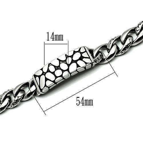 TK449 - High polished (no plating) Stainless Steel Bracelet with No Stone-2