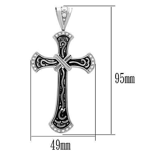 TK456 - High polished (no plating) Stainless Steel Chain Pendant with No Stone-1