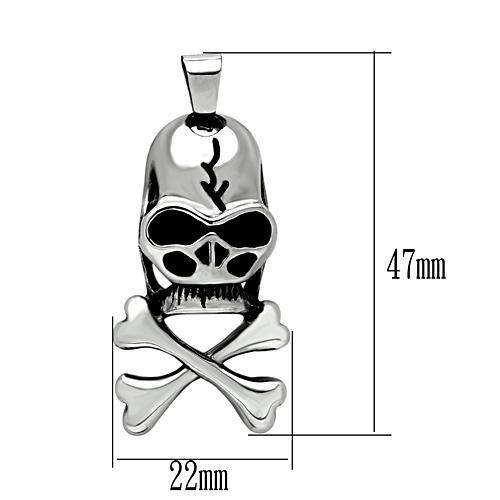 TK457 - High polished (no plating) Stainless Steel Necklace with No Stone-1