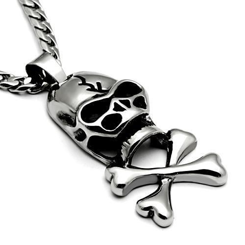 TK457 - High polished (no plating) Stainless Steel Necklace with No Stone-2