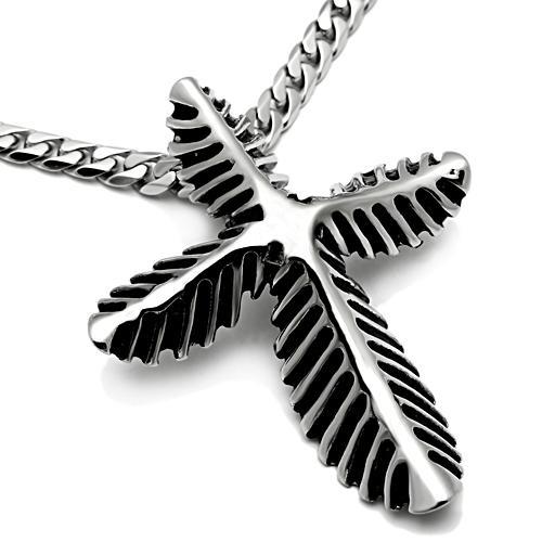 TK461 - High polished (no plating) Stainless Steel Chain Pendant with No Stone-2