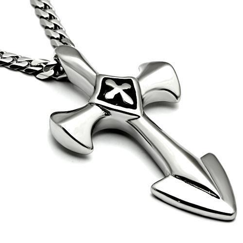 TK462 - High polished (no plating) Stainless Steel Chain Pendant with No Stone-2