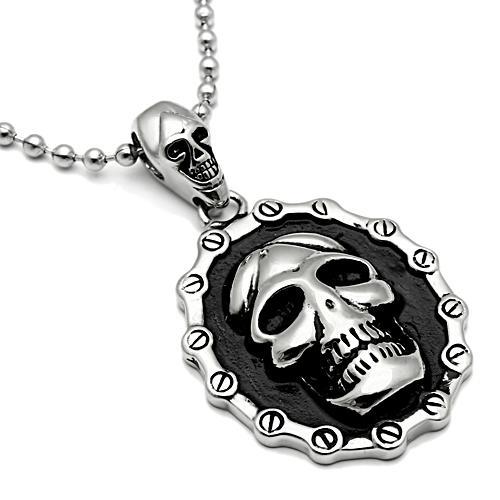 TK463 - High polished (no plating) Stainless Steel Chain Pendant with No Stone-2