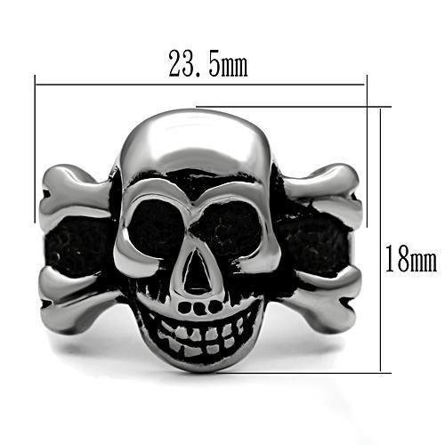 TK474 - High polished (no plating) Stainless Steel Ring with No Stone-1