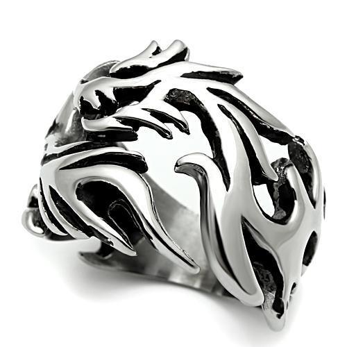 TK479 - High polished (no plating) Stainless Steel Ring with No Stone-0