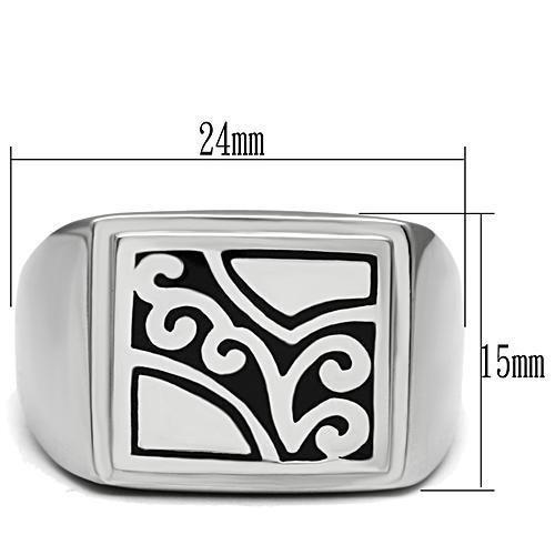 TK482 - High polished (no plating) Stainless Steel Ring with No Stone-1