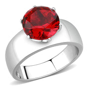 TK52007 - High polished (no plating) Stainless Steel Ring with Synthetic Synthetic Glass in Siam-0