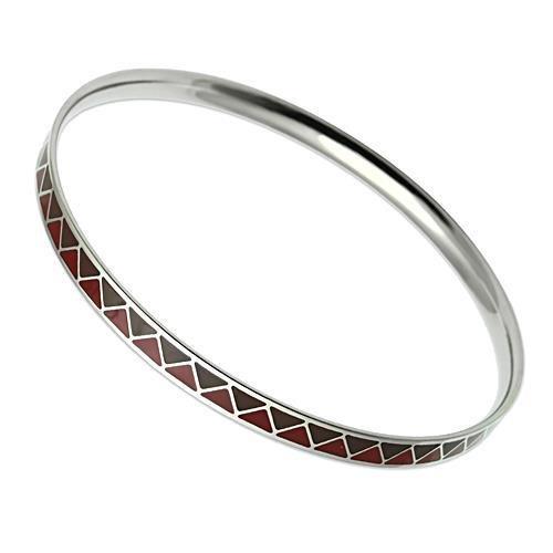 TK529 - High polished (no plating) Stainless Steel Bangle with Epoxy  in Siam-0