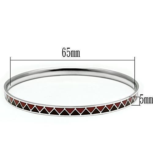 TK529 - High polished (no plating) Stainless Steel Bangle with Epoxy  in Siam-1