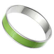 TK531 - High polished (no plating) Stainless Steel Bangle with Epoxy  in Emerald-0