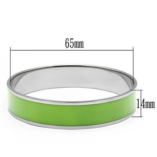TK531 - High polished (no plating) Stainless Steel Bangle with Epoxy  in Emerald-1