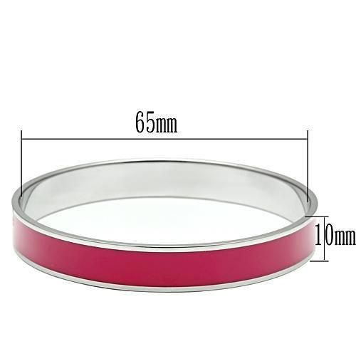 TK534 - High polished (no plating) Stainless Steel Bangle with Epoxy  in Siam-1