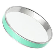 TK537 - High polished (no plating) Stainless Steel Bangle with Epoxy  in Aquamarine-0