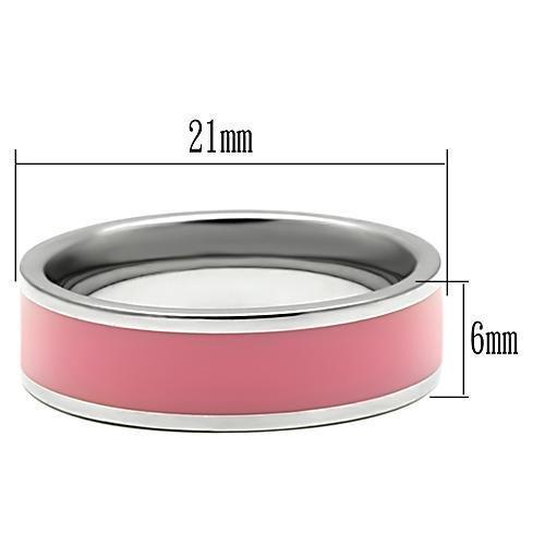 TK545 - High polished (no plating) Stainless Steel Ring with Epoxy  in Rose-1