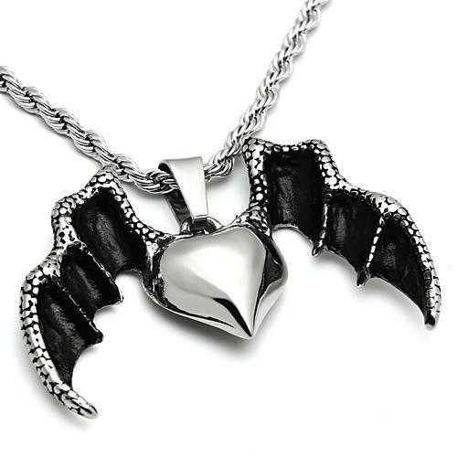 TK549 - High polished (no plating) Stainless Steel Chain Pendant with No Stone-2