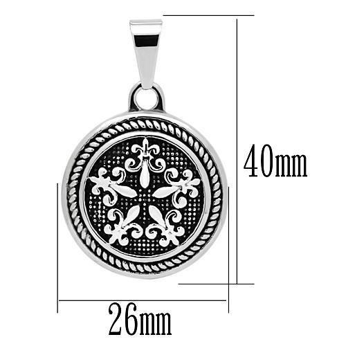 TK551 - High polished (no plating) Stainless Steel Chain Pendant with No Stone-1