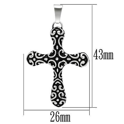 TK554 - High polished (no plating) Stainless Steel Necklace with No Stone-1