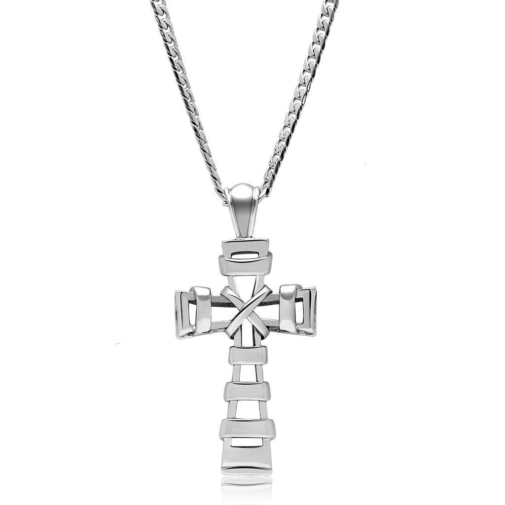 TK555 - High polished (no plating) Stainless Steel Necklace with No Stone-0