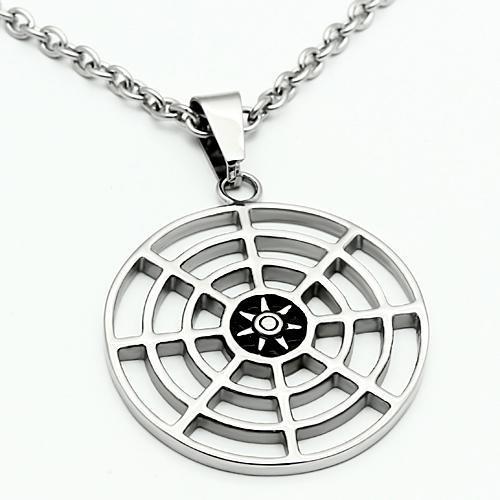TK563 - High polished (no plating) Stainless Steel Necklace with No Stone-2