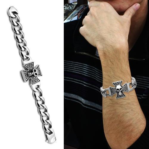 TK564 - High polished (no plating) Stainless Steel Bracelet with No Stone-1