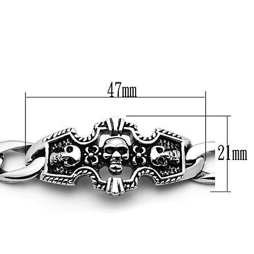 TK567 - High polished (no plating) Stainless Steel Bracelet with No Stone-2